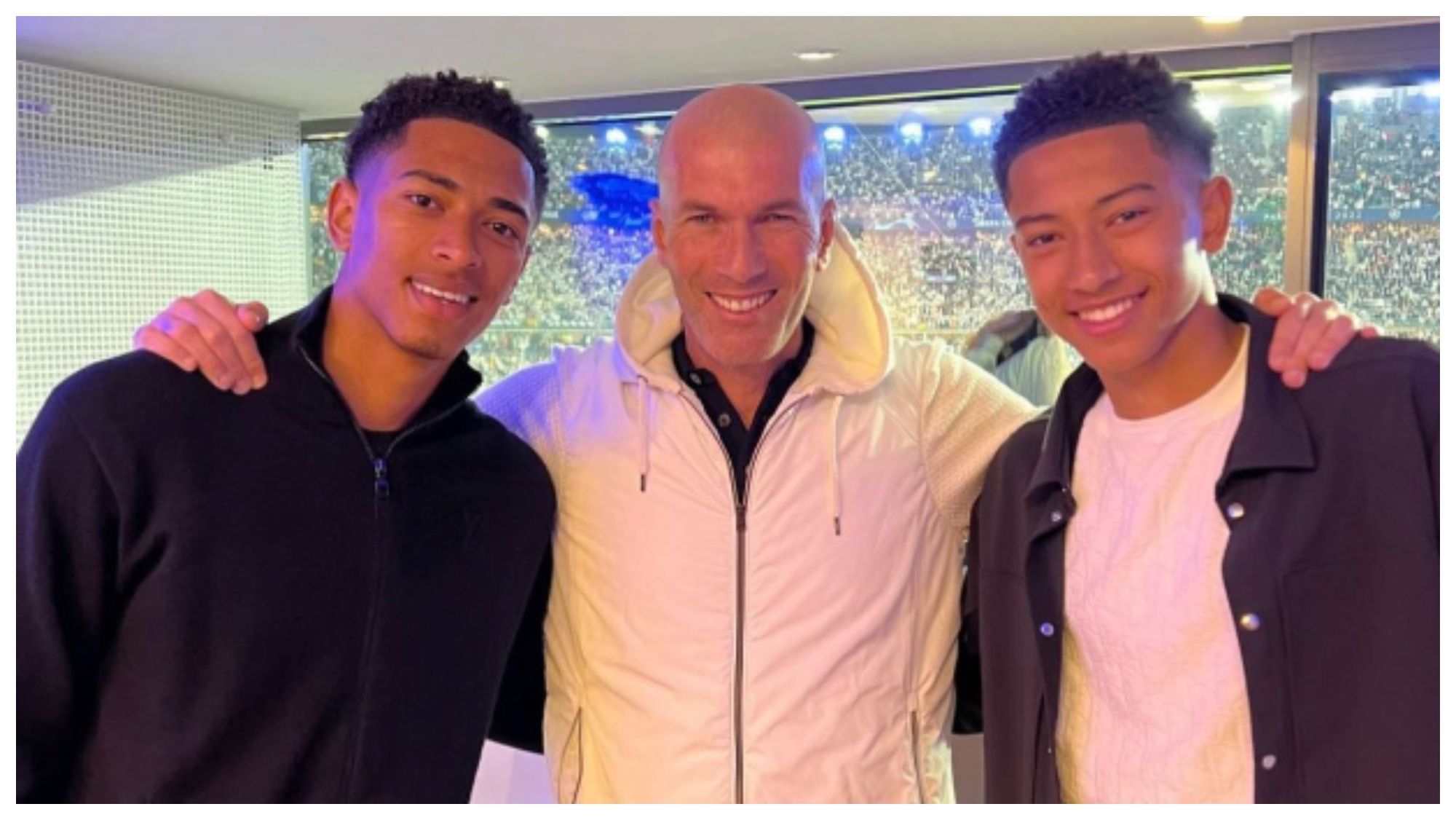 Zinedine Zidane junto a los hermanos Bellingham