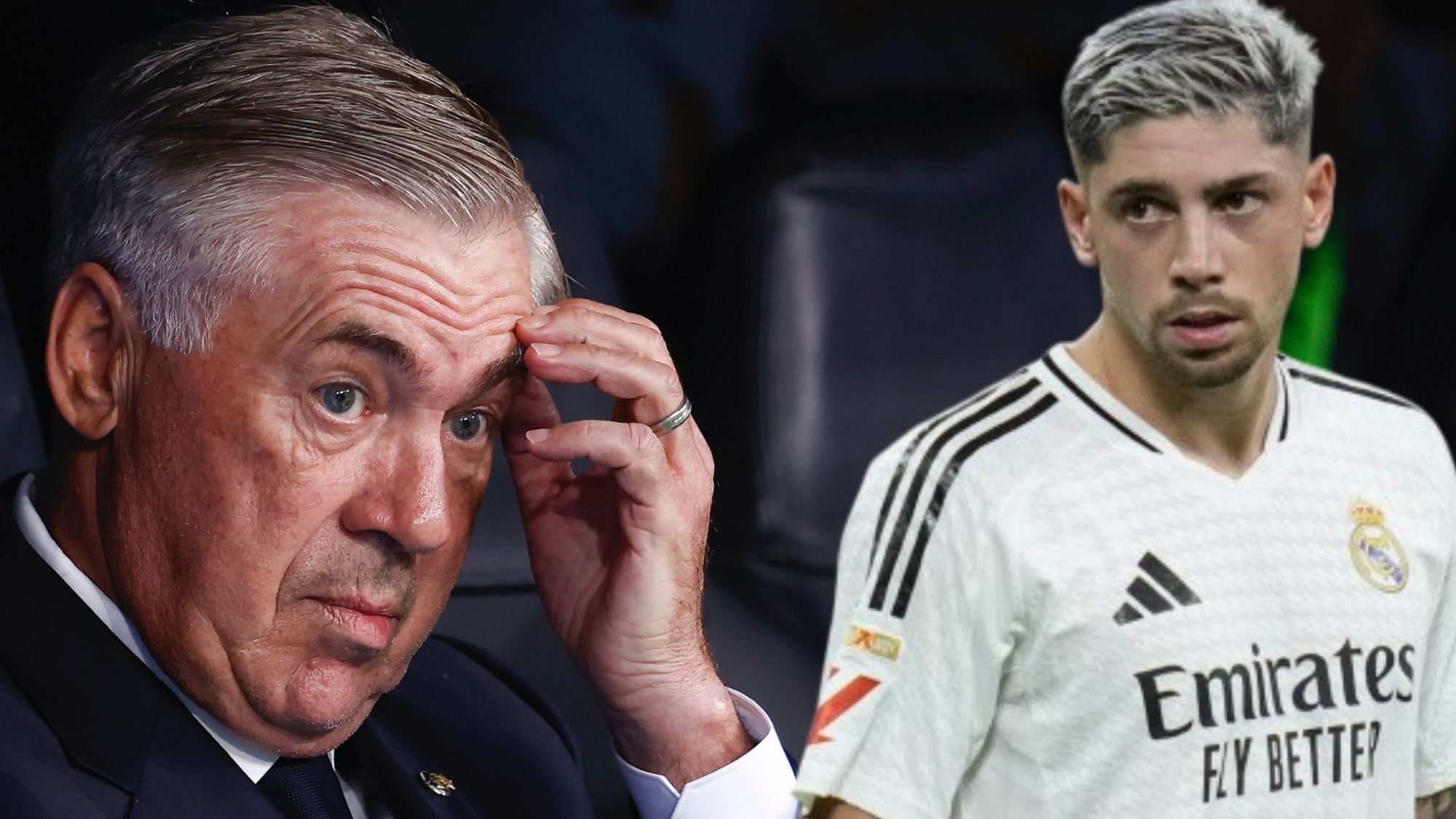 Carlo Ancelotti y Fede Valverde.