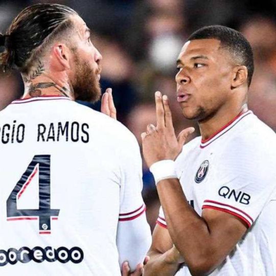 Sergio Ramos y Kylian Mbappé.