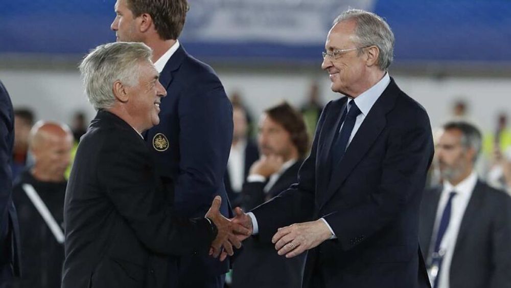 Carlo Ancelotti y Florentino Pérez.