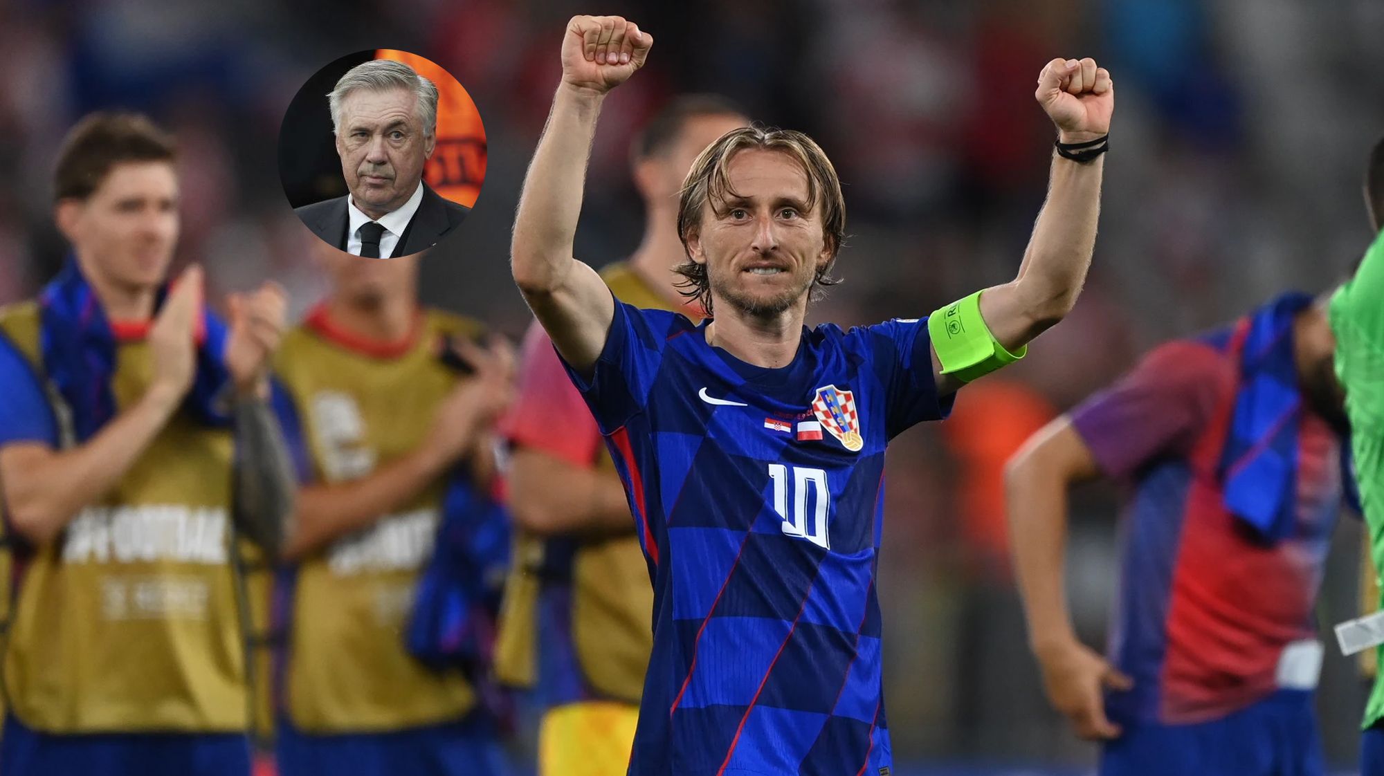 Luka Modric con Croacia y Carlo Ancelotti.