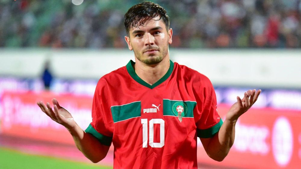 Brahim Díaz celebrando uno de sus goles ante Lesoto