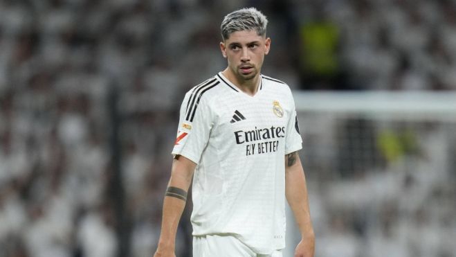 Fede Valverde durante un partido del Real Madrid.