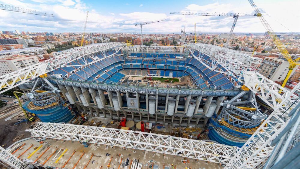 Imagen aérea de las obras del nuevo Bernabéu.