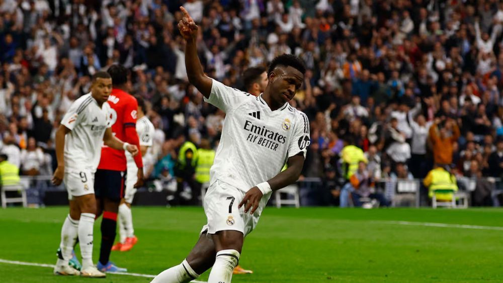 Vinicius Junior, celebrando uno de sus tres goles ante Osasuna el pasado 9 de noviembre.