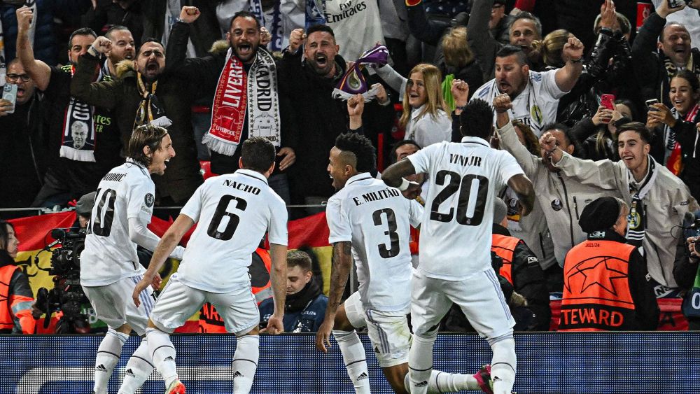 Jugadores del Real Madrid en Anfield