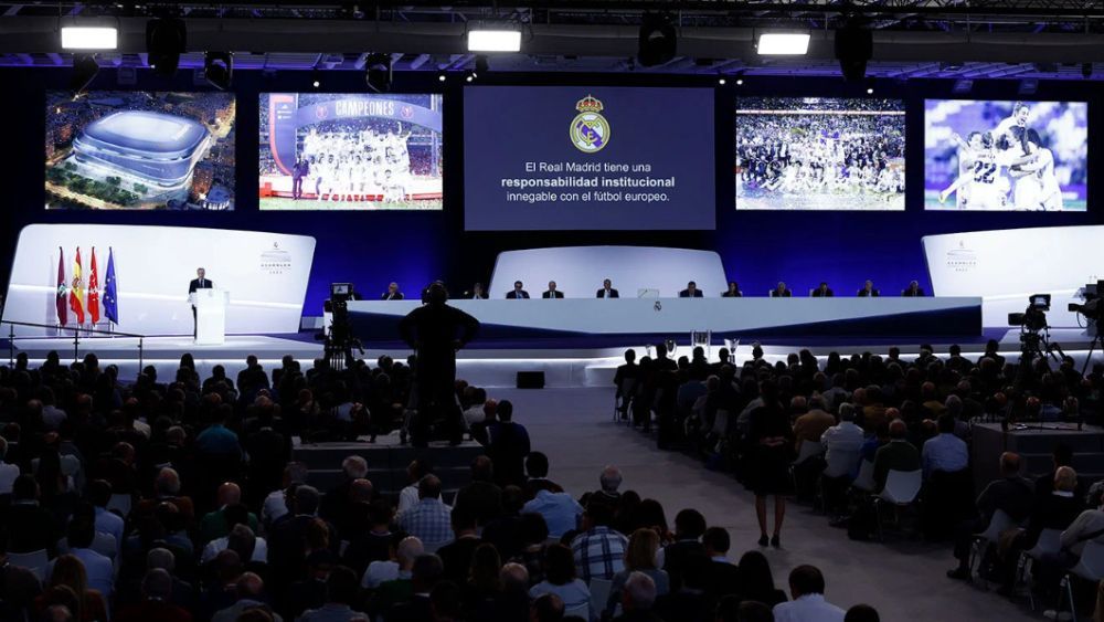 La Asamblea del Real Madrid del año pasado, durante un momento de su celebración.