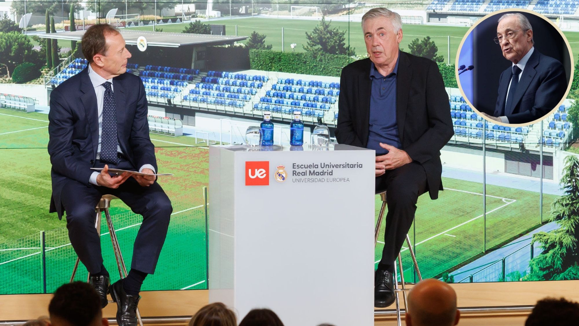 Carlo Ancelotti inauguró el curso de la Escuela Universitaria Real Madrid y habló de la idiosincrasia del club blanco.