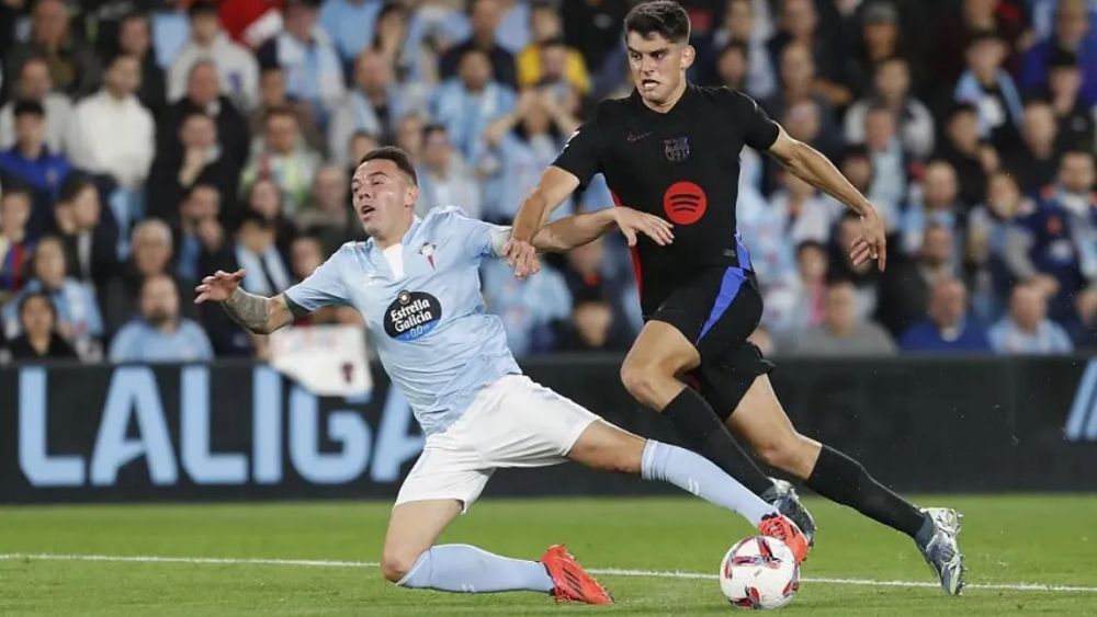 Al Celta no se le señaló un claro penalti sobre Iago Aspas cometido por Gerard Martín, que ya tenía una tarjeta amarilla.