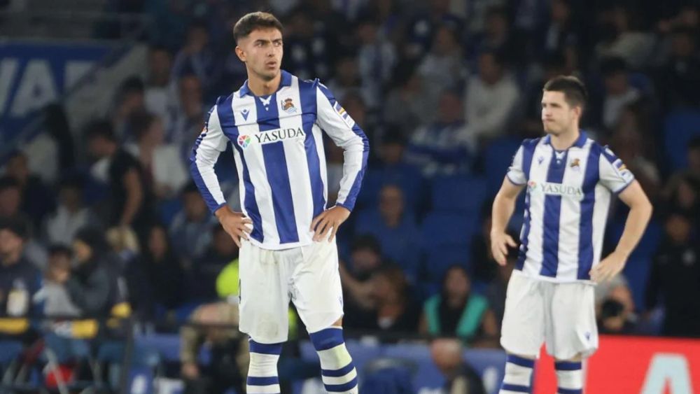 Martín Zubimendi, en un partido reciente con la Real Sociedad.