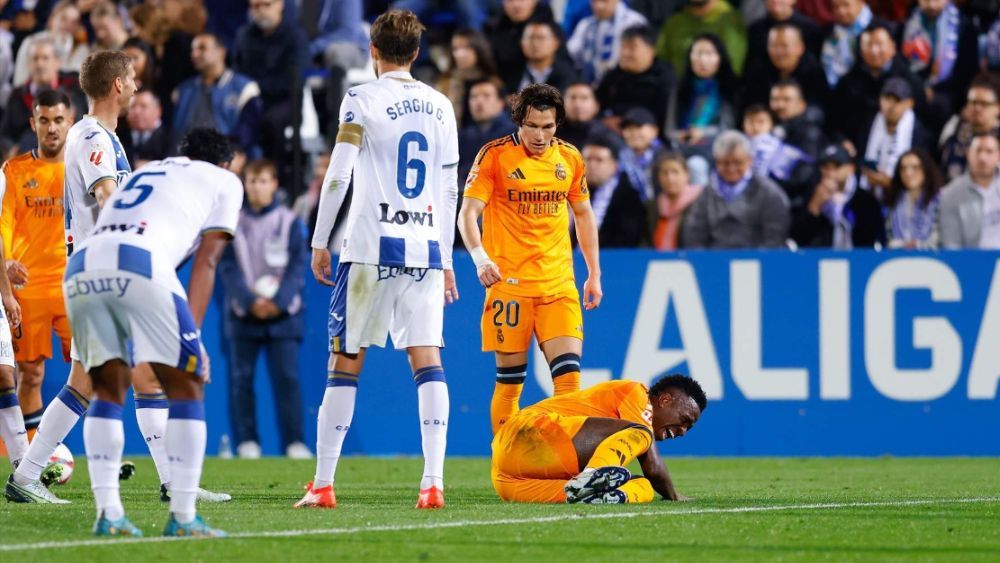 Vinicius se lesionó en Leganés y estará tres semanas 'out'.