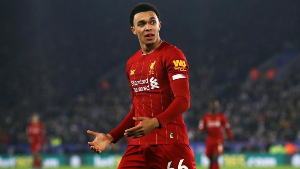 Trent Alexander-Arnold, en un partido con el Liverpool durante esta temporada.