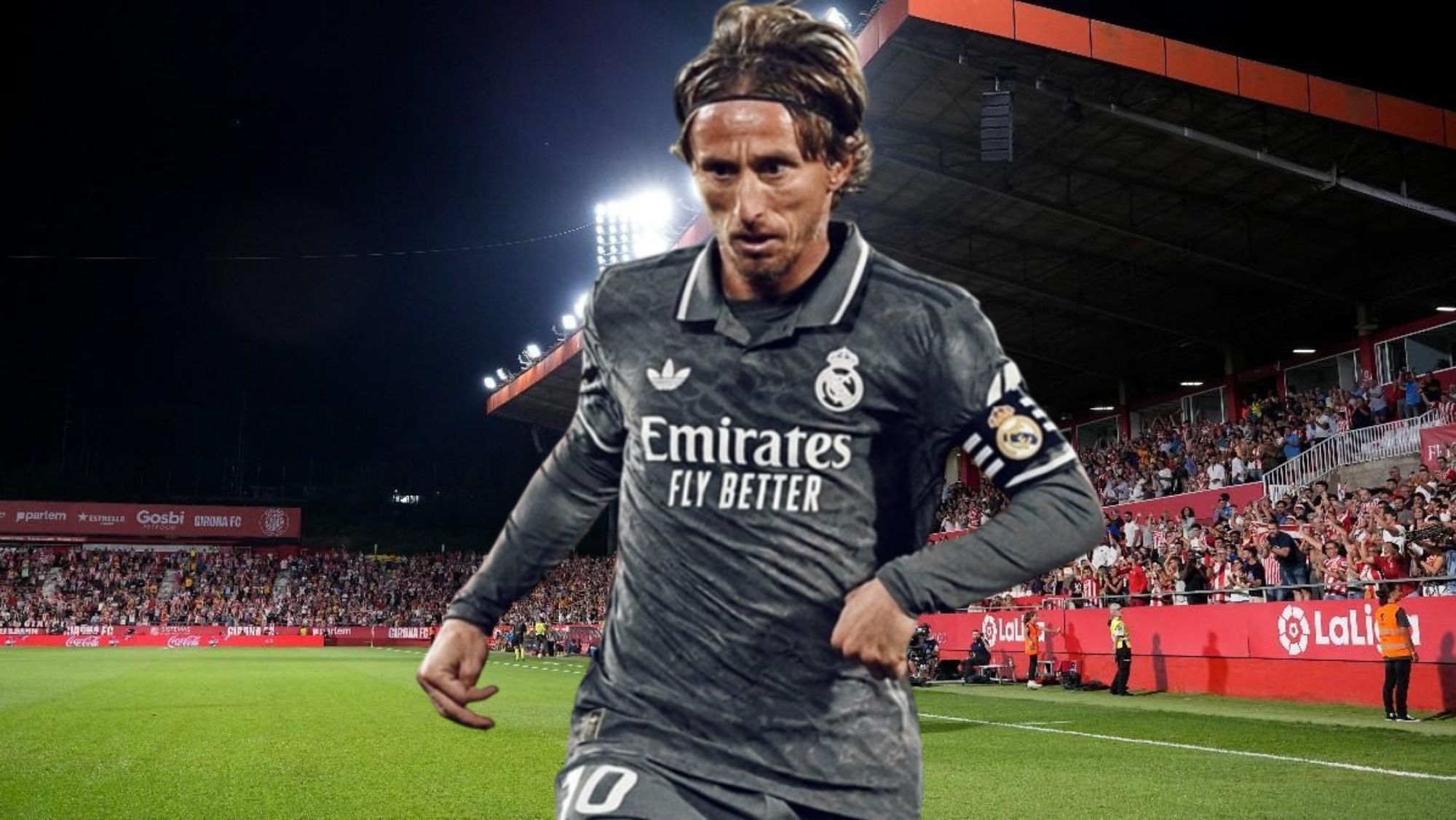 Luka Modric volvió a ser titular con el Madrid ante el Girona y tuvo un gran partido, aunque se le presentaron ciertos problemas para salir de Montilivi.