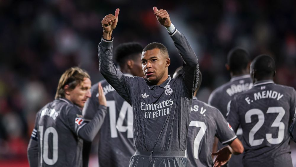 Kylian Mbappé, celebrando su gol al Girona.