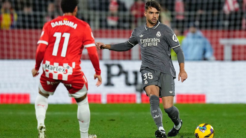 Raúl Asencio durante el partido contra el Girona. 