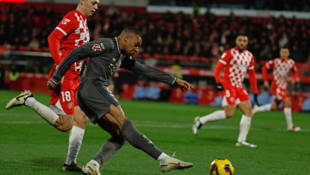 Mbappé anotó en el último partido del Madrid en Gerona y ya lleva 11 goles con el equipo.