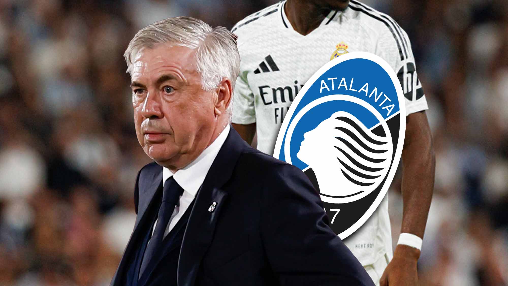 Ancelotti preocupado con jugador del Madrid en incógnito y escudo Atalanta