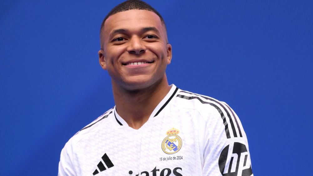 Mbappe en su presentación con el Real Madrid