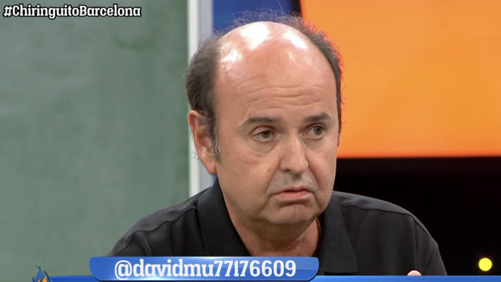 Juanma Rodríguez con cara de disgusto en el Chiringuito