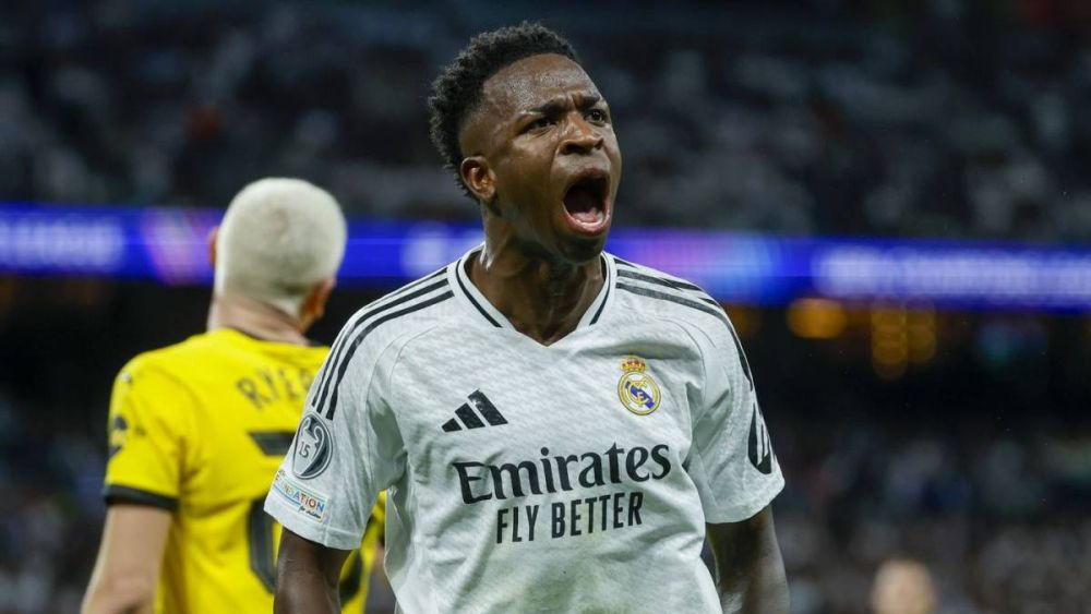 Vinicius Júnior celebrando contra el Dortmund