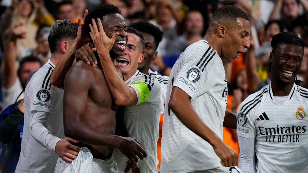 Vinicius Junior, celebrando un gol ante el Borussia Dortmund en la edición de esta Champions.