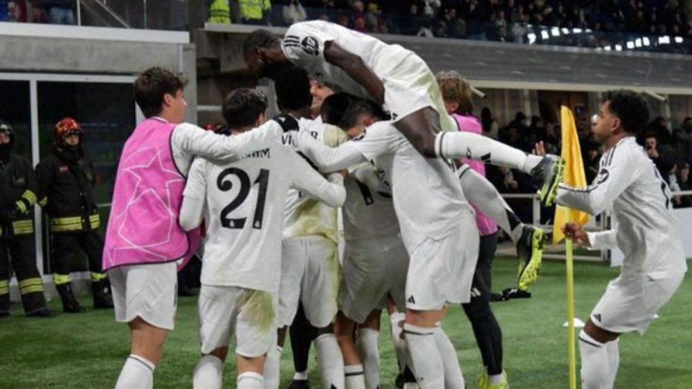 Jugadores del Real Madrid celebrando uno de los goles