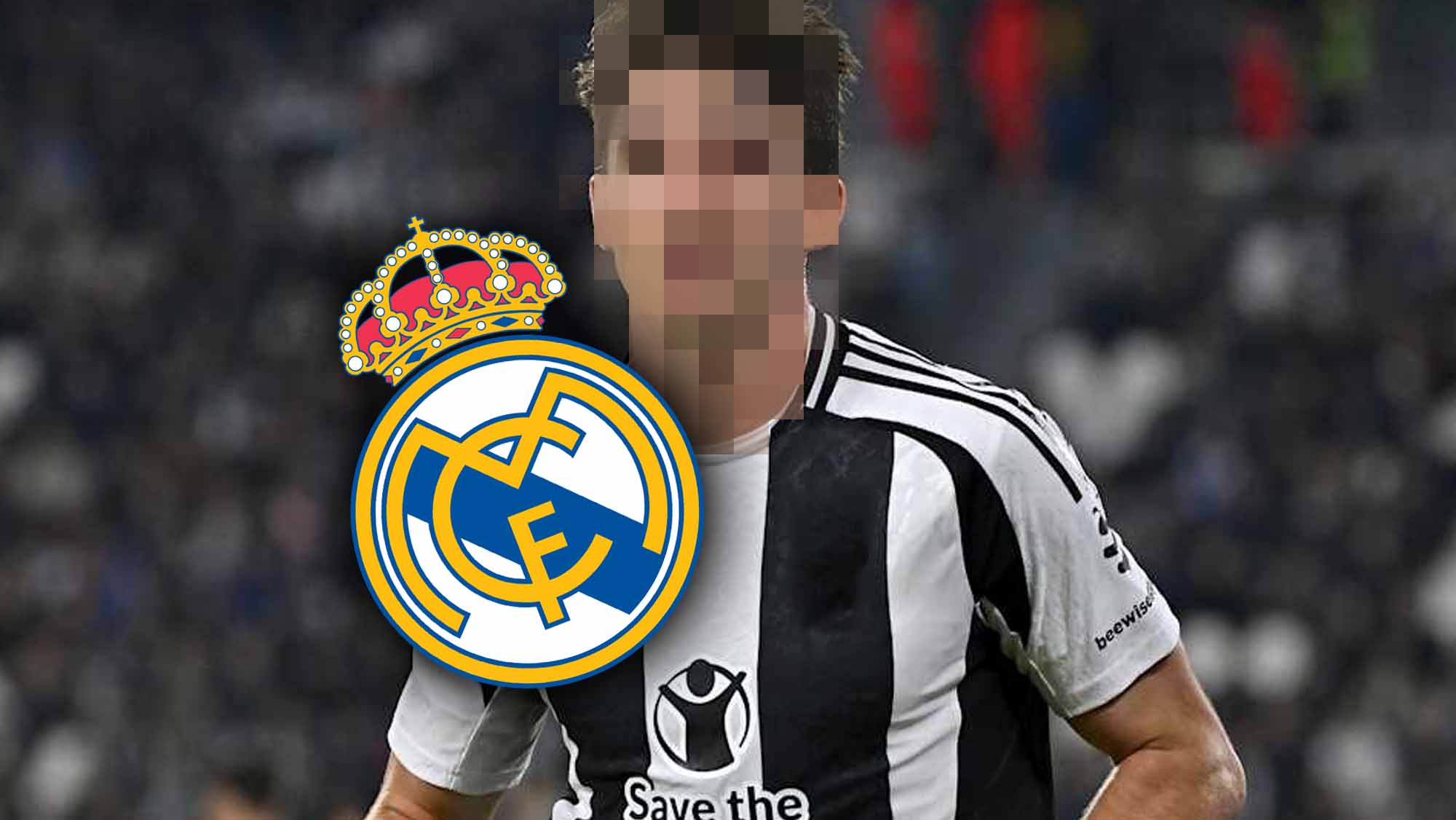 Jugador italiano en incógnito y escudo Real Madrid