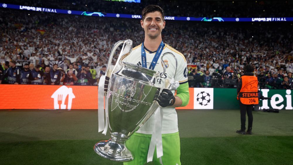 Thibaut Courtois, con la Decimoquinta Copa de Europa del Madrid, la segunda en su currículum