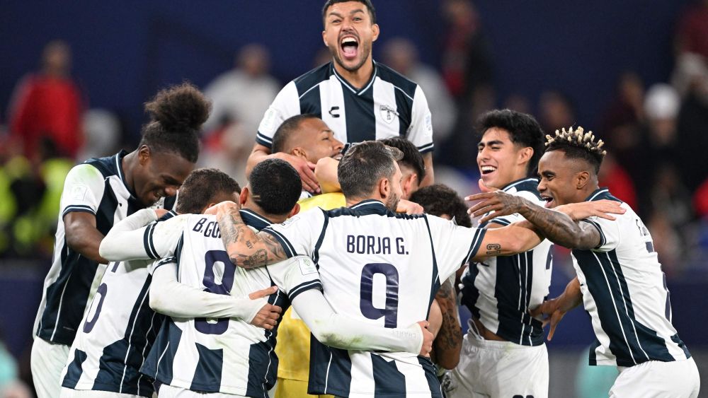 Jugadores del Pachuca celebrando el pase a la final de la Copa Intercontinental