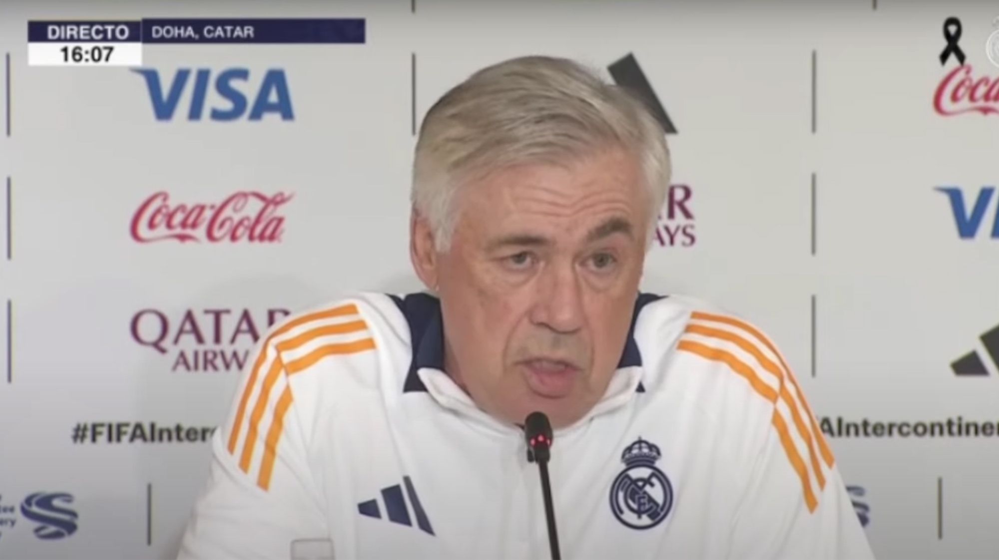 Carlo Ancelotti en rueda de prensa.