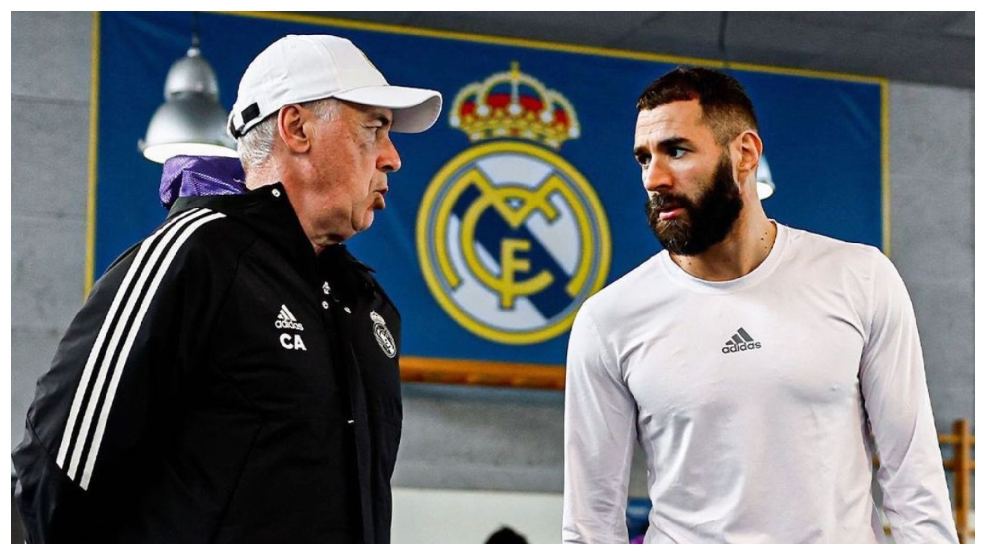 Carlo Ancelotti y Karim Benzema