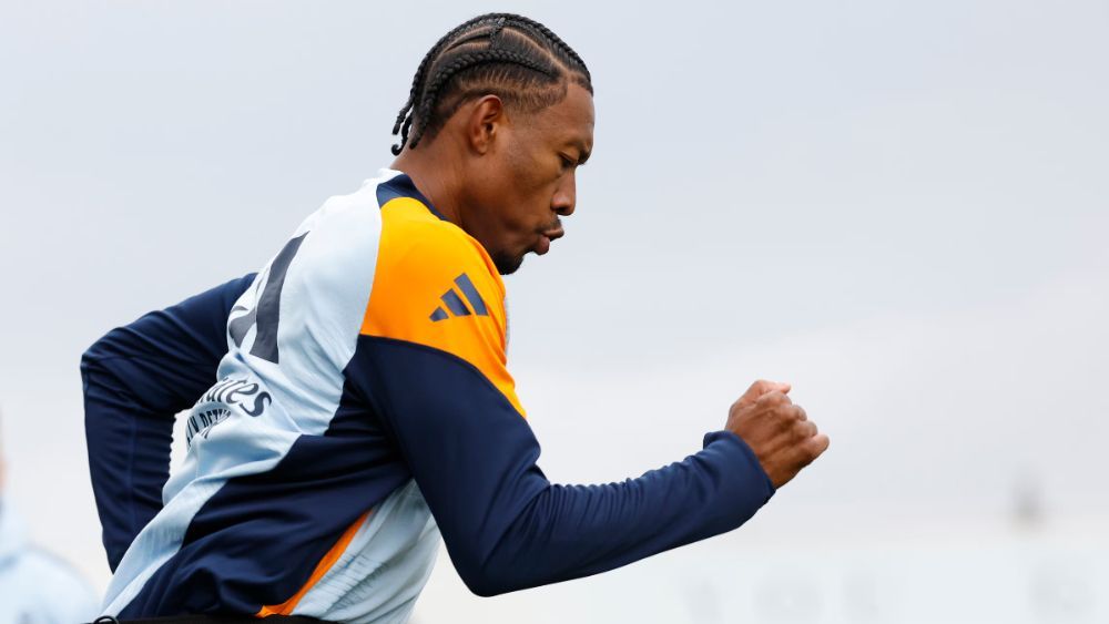 David Alaba, entrenando recientemente con el Real Madrid en Valdebebas.