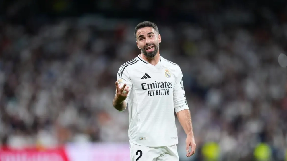 Dani Carvajal durante un partido del Real Madrid esta temporada