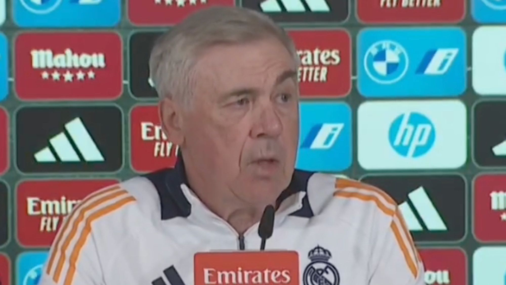 Carlo Ancelotti, en la rueda de prensa de este jueves previa al partido contra el Valencia.