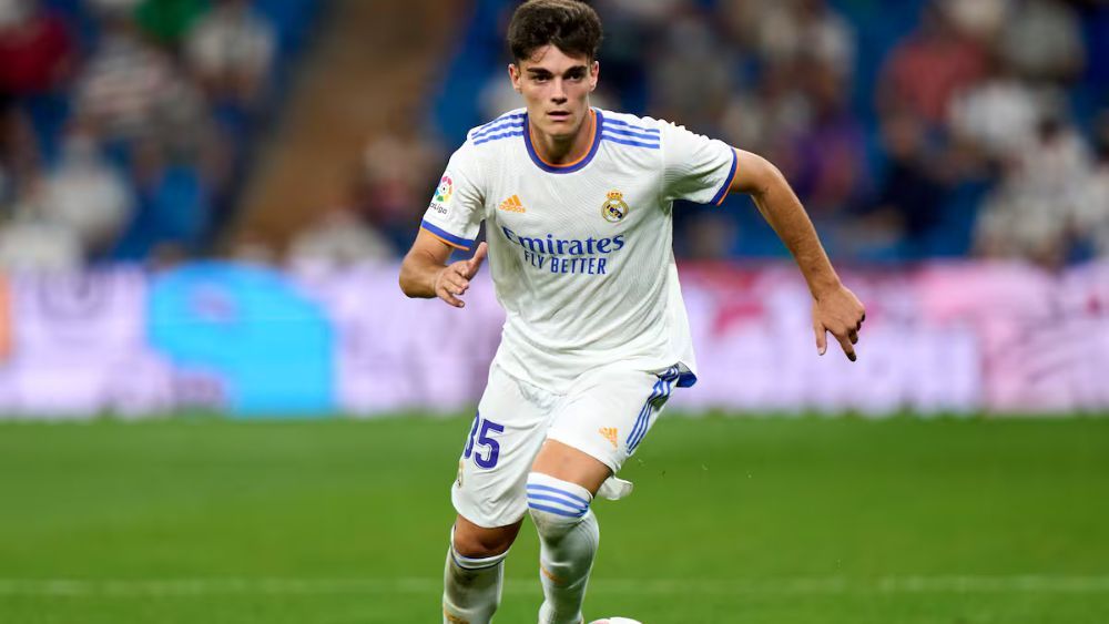 Miguel Gutiérrez, en un partido con el Real Madrid de hace dos años.