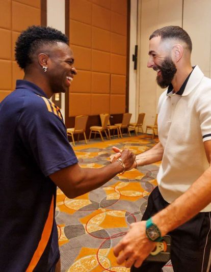 Vinícius Júnior y Karim Benzema en Arabia Saudí.