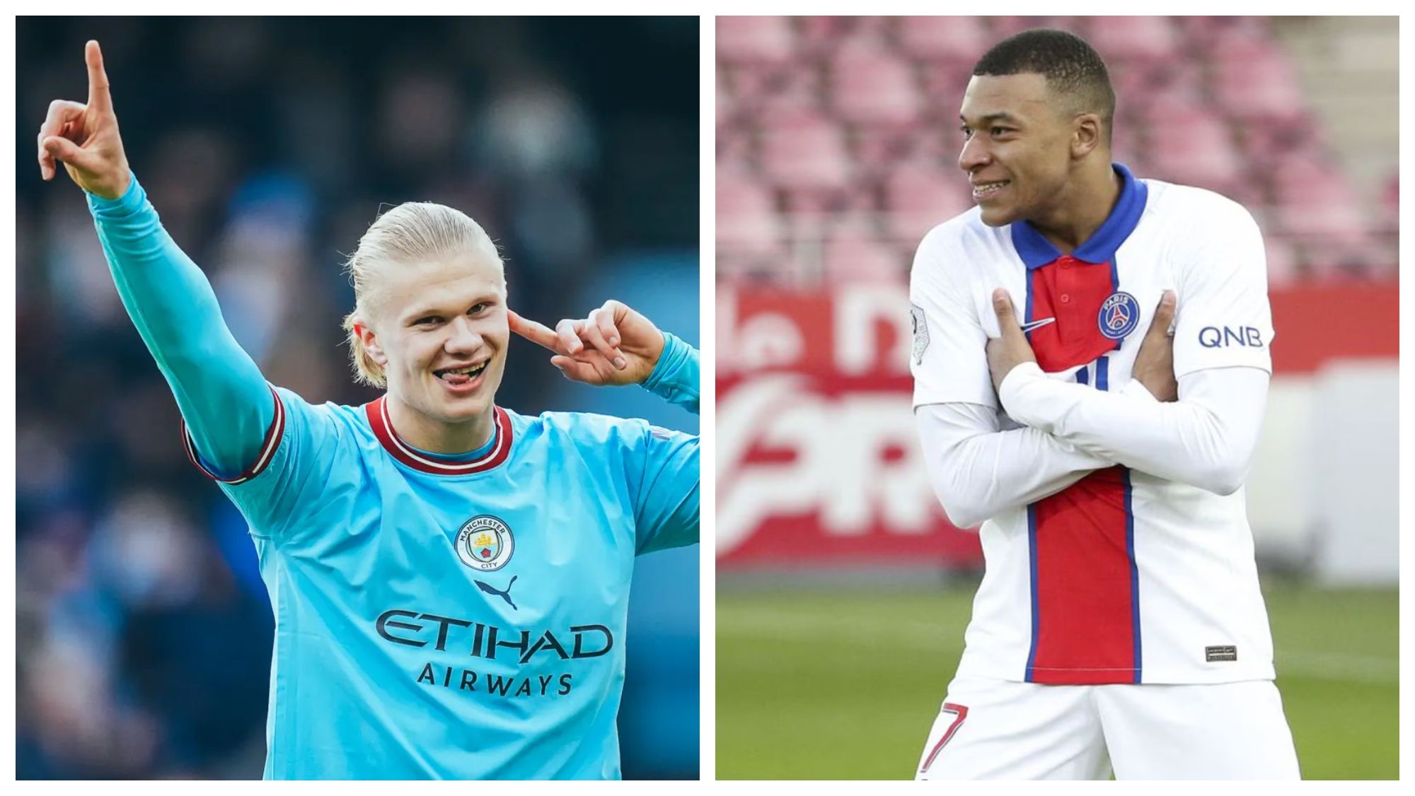 Erling Haaland y Kylian Mbappé