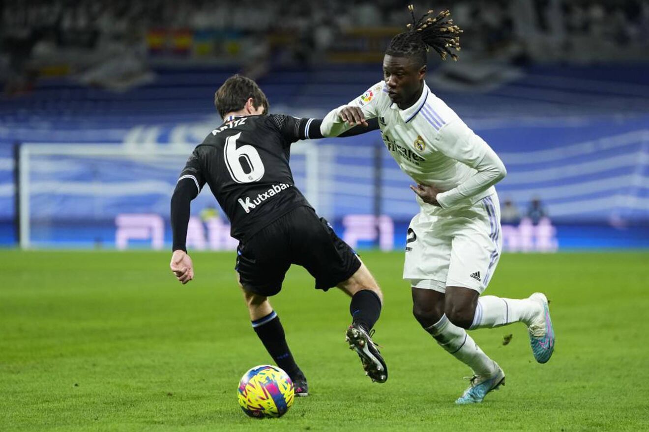 Eduardo Camavinga en el partido frente a la Real