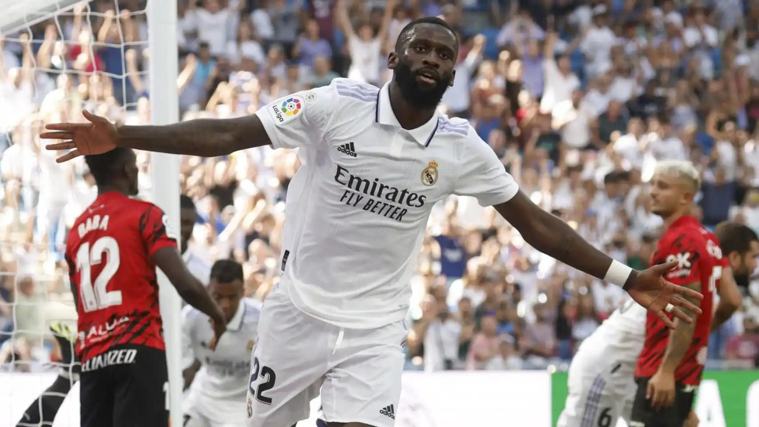 Rüdiger marcó su primer gol como madridista contra el Mallorca 