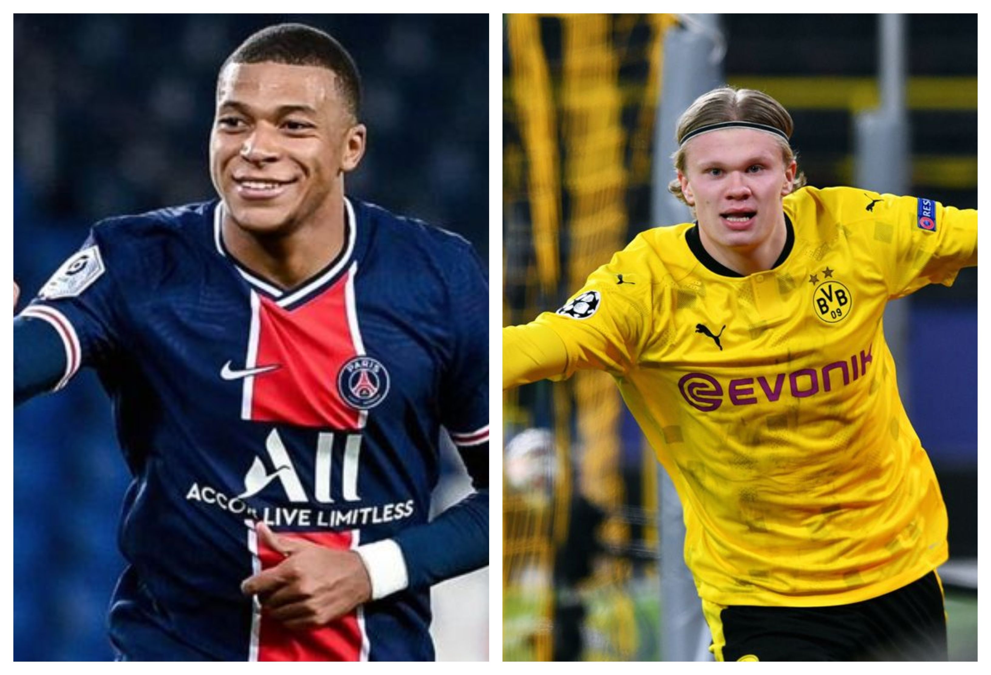 Kylian Mbappé y Erling Haaland