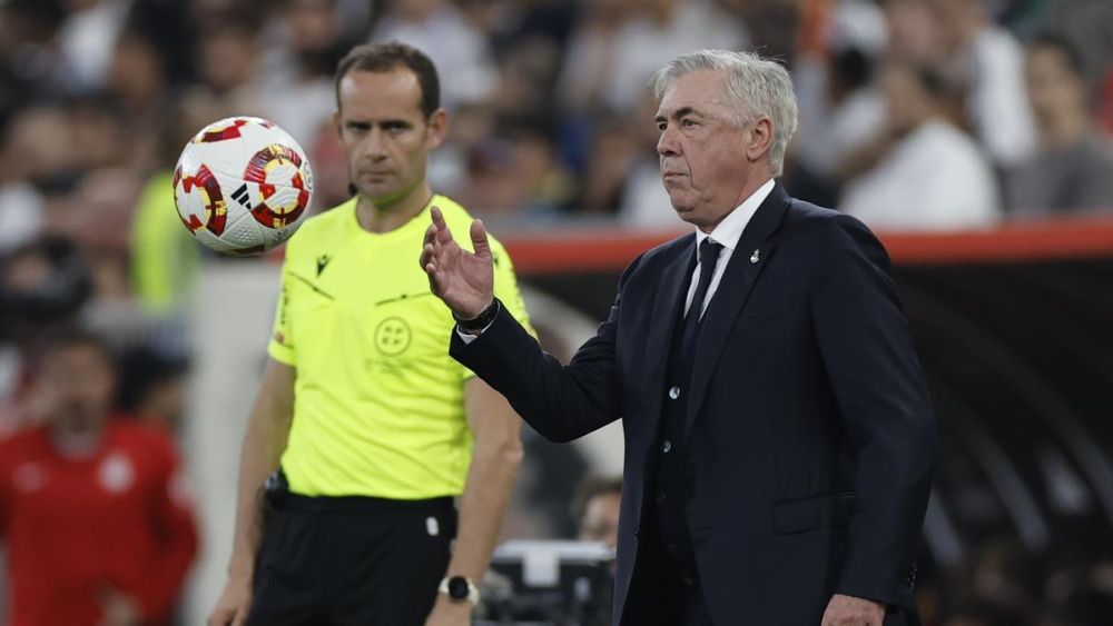 Ancelotti durante el Real Madrid RCD Mallorca