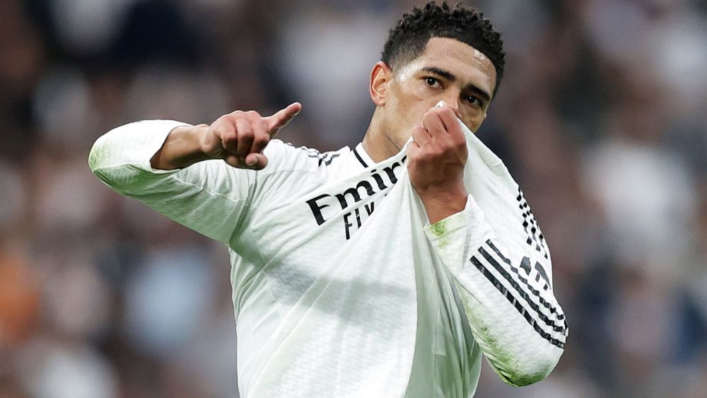 Jude Bellingham, celebrando un gol con el Real Madrid en un partido de Liga de esta temporada.