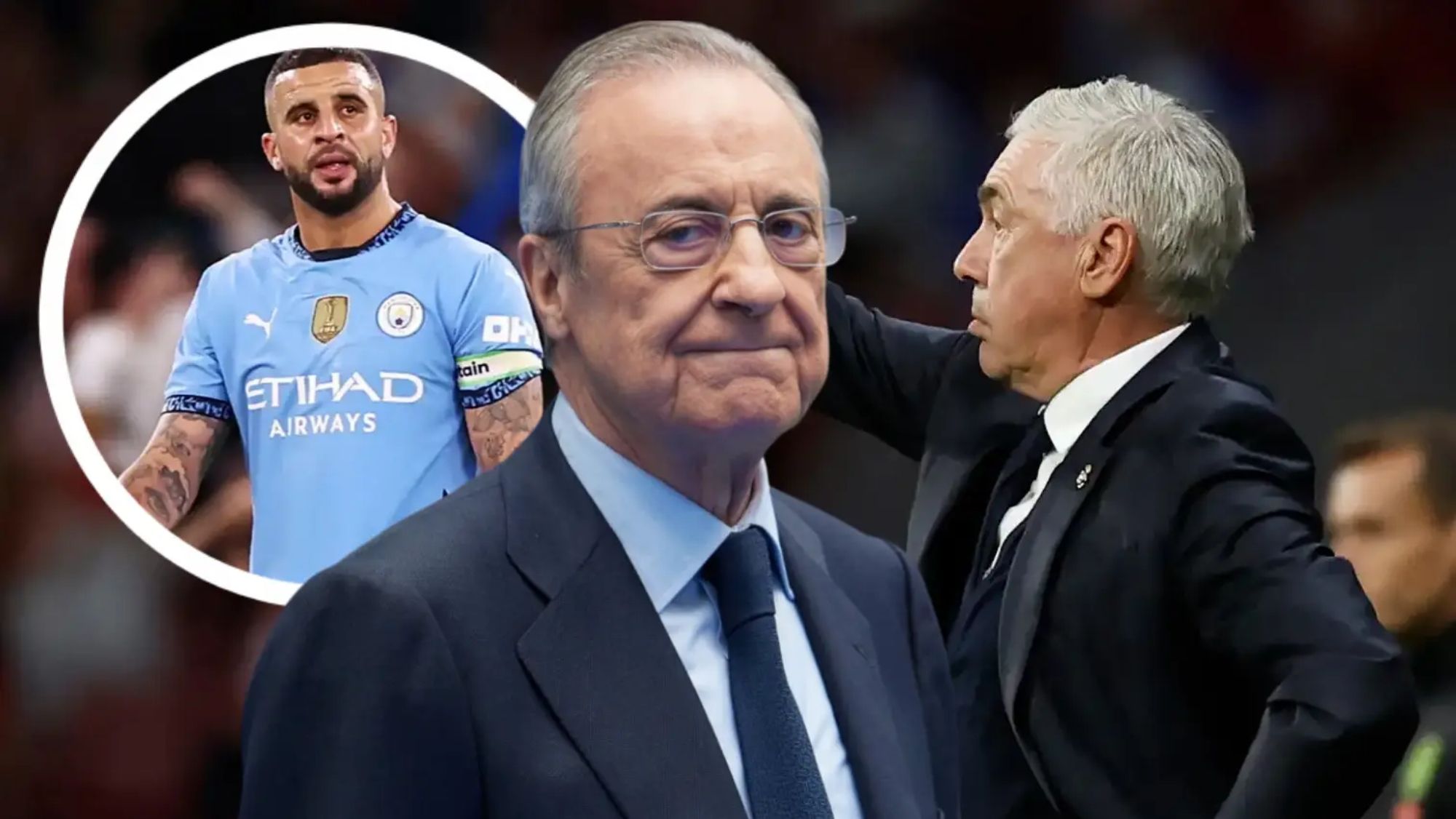 El mensaje de Florentino a Ancelotti para descartar el fichaje de Kyle Walker por el Real Madrid.