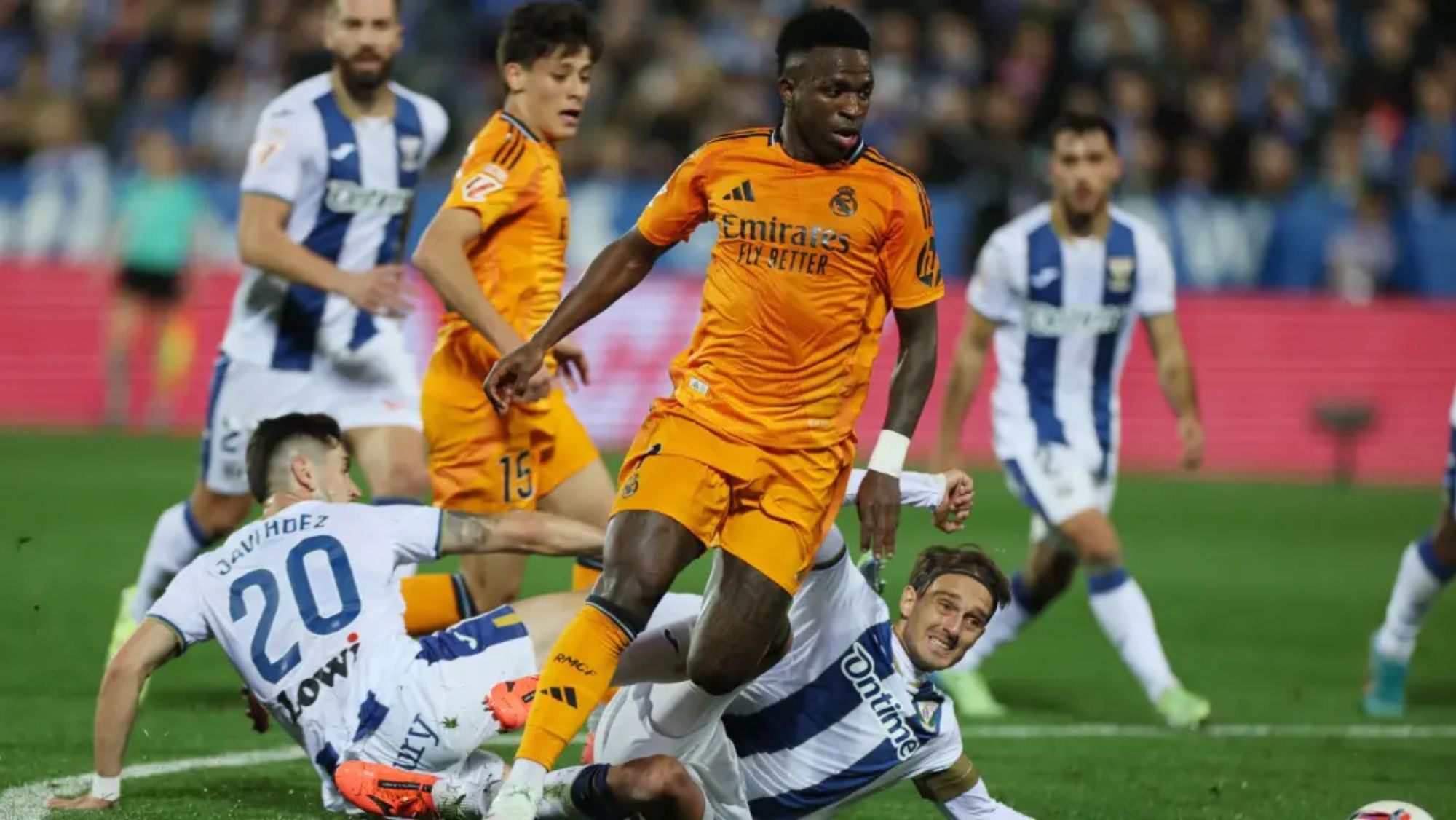 Vinicius, en el último partido de Liga entre el Leganés y el Real Madrid en Butarque.