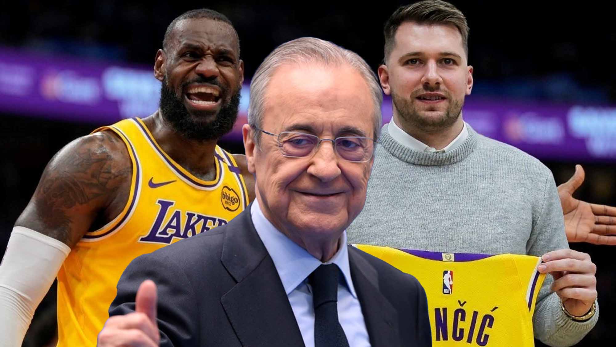 Florentino con Lebron y Doncic