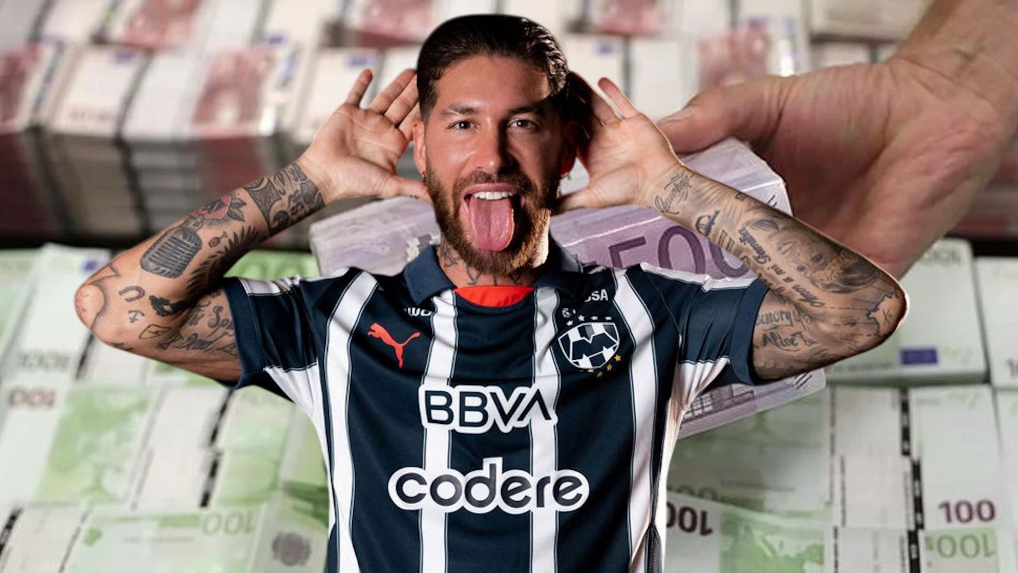 Sergio Ramos con su nuevo equipo y dinero de fondo