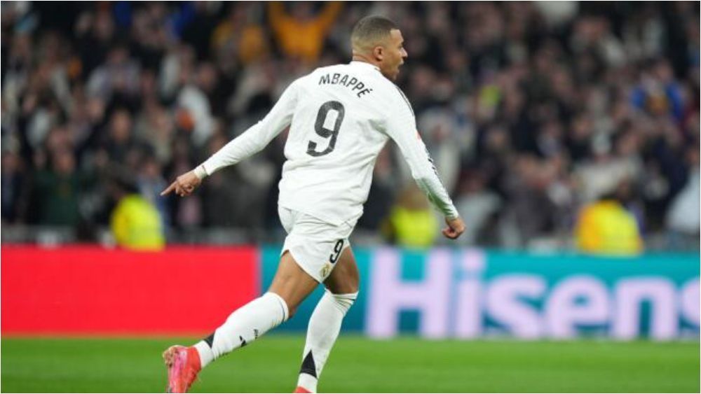 Kylian Mbappé, celebrando su gol contra el Atlético.