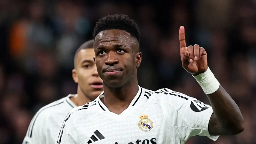 Vinicius durante un partido del Real Madrid