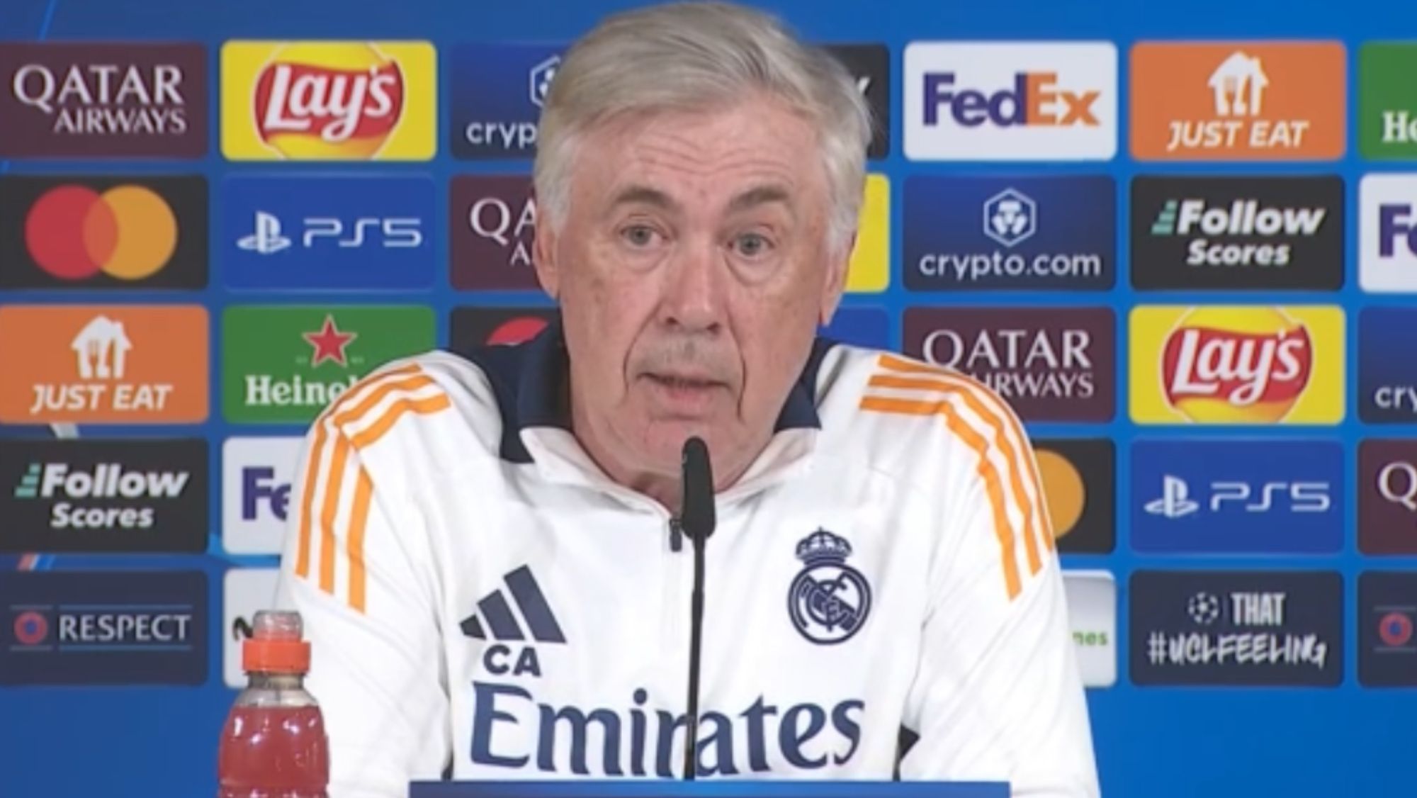 Carlo Ancelotti ha comparecido esta mañana desde Valdebebas en la previa del partido de vuelta de dieciseisavos de final de la Champions contra el Manchester City.