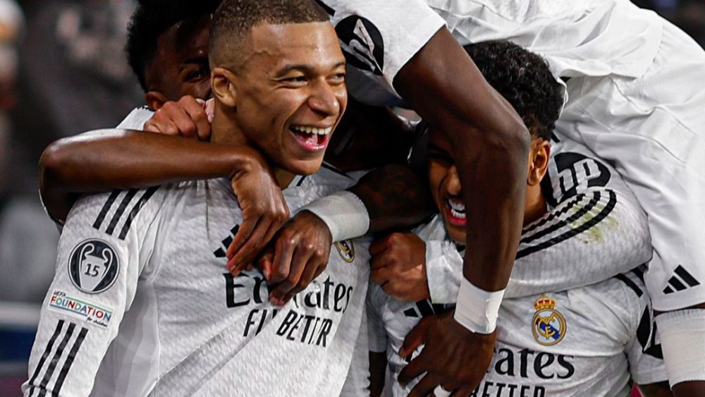 Jugadores del Real Madrid celebrando un gol. 